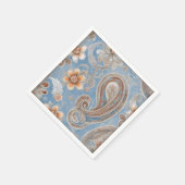 Serviette En Papier Enchanter Paisley Peach et Blue (Coin)