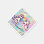 Serviette En Papier Enchanter papier unicorne Napkin (Coin)