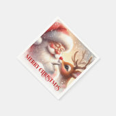 Serviette En Papier Enchanting Santa Rudolph Christmas Dinner Napkins (Coin)