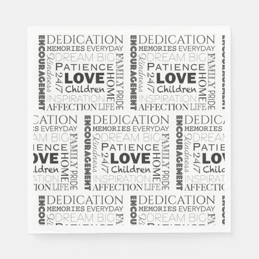 Serviette En Papier Encourager Word Collage Party (Devant)