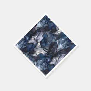 Serviette En Papier Encre d'alcool bleu, lavande et gris de la Marine 