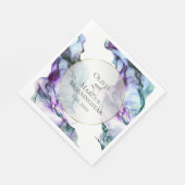Serviette En Papier Encre d'aquarelle Abstraite Indigo Turquoise (Coin)
