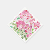 Serviette En Papier encre de rose rouge et serviettes d'aquarelle (Coin)