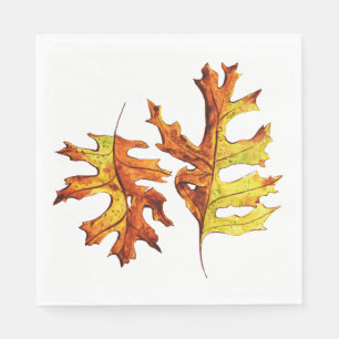 Serviette En Papier Encre et feuille d'automne de danse peint par