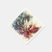 Serviette En Papier Encre Imaginaire Dragon Phénix (Coin)
