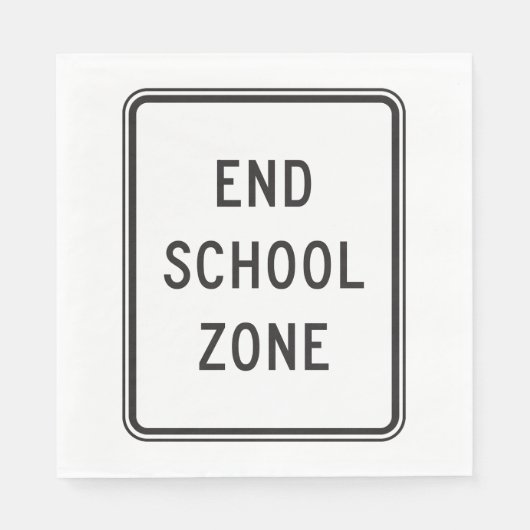 Serviette En Papier End School Zone Traffic Sign (Devant)