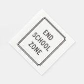 Serviette En Papier End School Zone Traffic Sign (Coin)