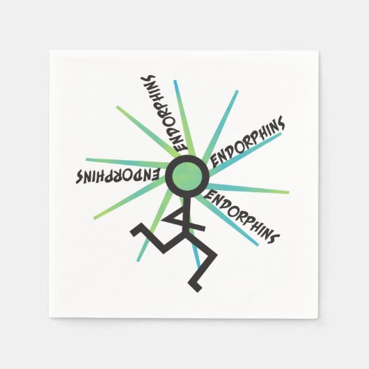 Serviette En Papier Endorphins amusants - Humour coureur (Devant)