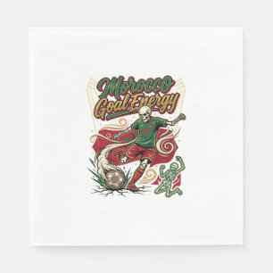 Serviette En Papier Énergie de but du Maroc Skeleton Striker Nations C