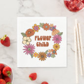 Serviette En Papier Enfant à fleurs (En situation)