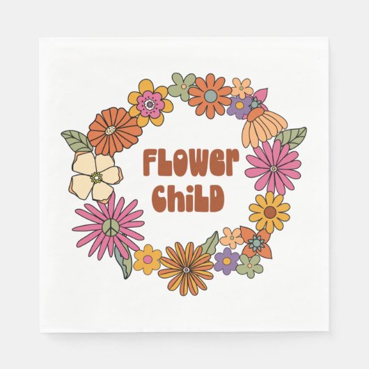 Serviette En Papier Enfant à fleurs (Devant)