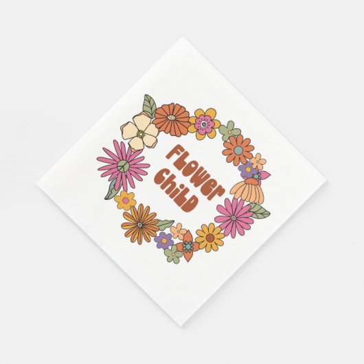 Serviette En Papier Enfant à fleurs (Coin)