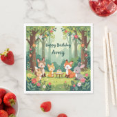 Serviette En Papier Enfant animal de bois mignon anniversaire (En situation)