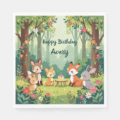 Serviette En Papier Enfant animal de bois mignon anniversaire (Devant)