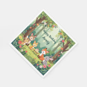 Serviette En Papier Enfant animal de bois mignon anniversaire (Coin)