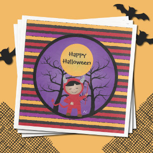 Serviette En Papier Enfant au costume déviant Papier Halloween Napkin