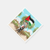 Serviette En Papier Enfant avec Keffiyeh Palestine Drapeau et olivier (Coin)