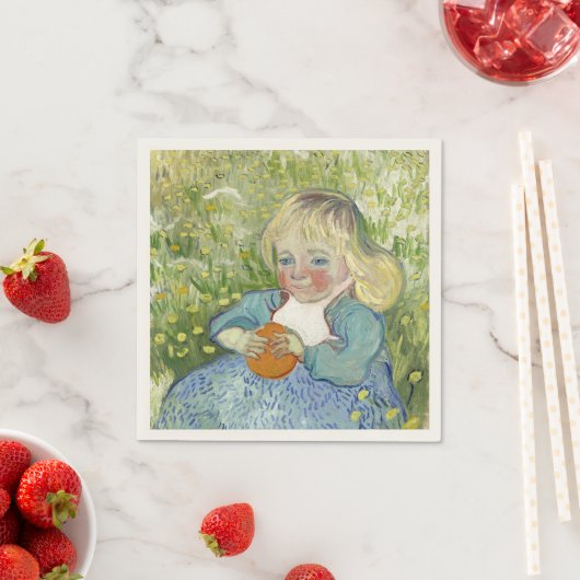 Serviette En Papier Enfant avec orange, Vincent Van Gogh (En situation)