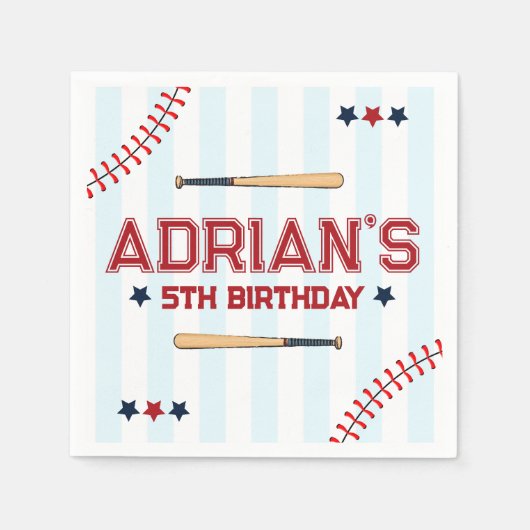 Serviette En Papier Enfant d'anniversaire de baseball (Devant)
