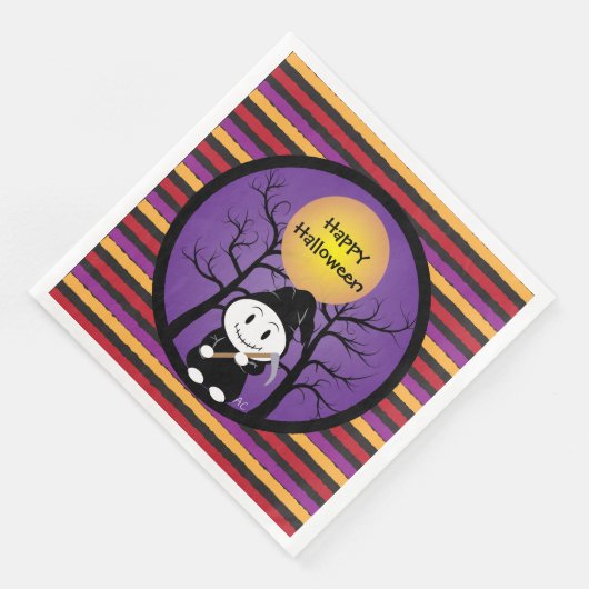 Serviette En Papier Enfant en costume Grim Halloween Papier serviettes (Coin)