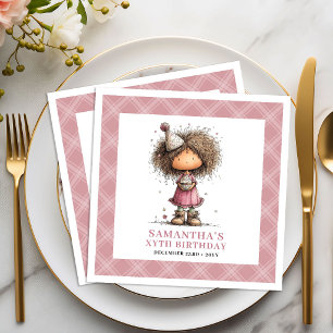 Serviette En Papier Enfants 4e Anniversaire Fille Fantaisie Drôle Serv