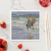 Serviette En Papier Enfants à la plage (par Edward Henry Potthast) (En situation)