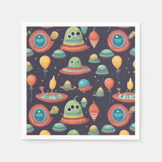 Serviette En Papier Enfants aliens serviettes de fête d'anniversaire