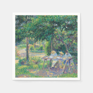 Serviette En Papier Enfants attablés dans le jardin Camille Pissarro