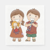 Serviette En Papier Enfants Avec Jouets (Devant)