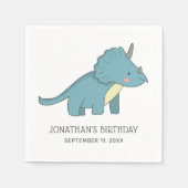 Serviette En Papier Enfants / baby dino party. dinosaure bleu annivers (Devant)