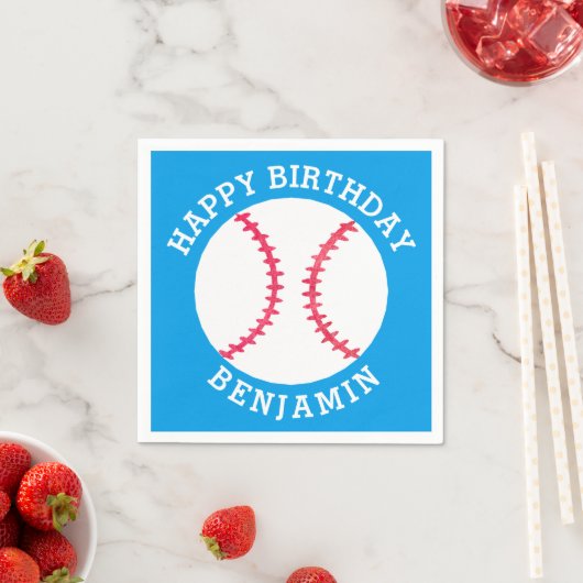 Serviette En Papier Enfants Baseball Personnalisé Joyeux Sport d'Anniv (En situation)