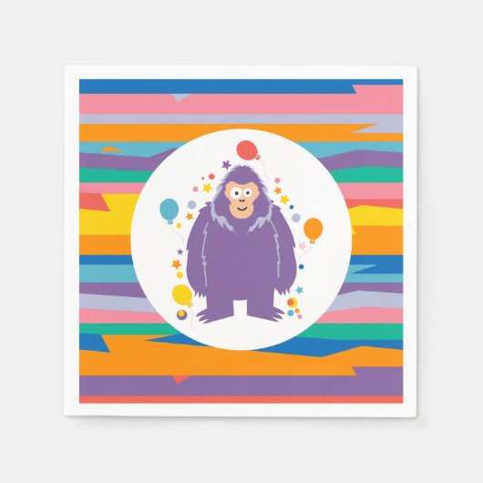 Serviette En Papier Enfants Bigfoot Anniversaire (Devant)