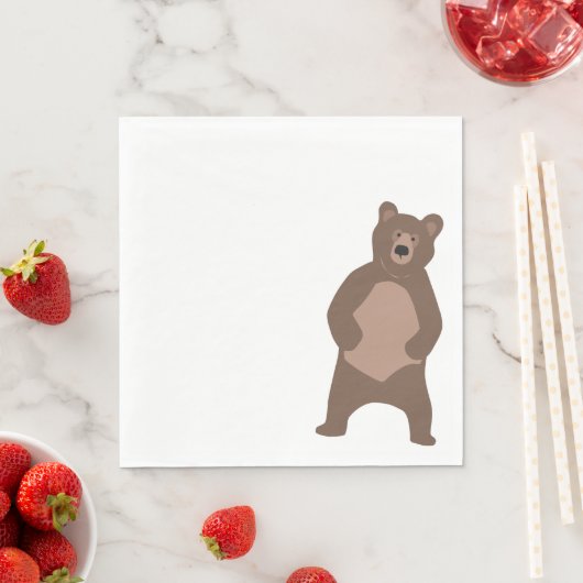 Serviette En Papier Enfant's Birthday Modern Bear Party Napkins (En situation)