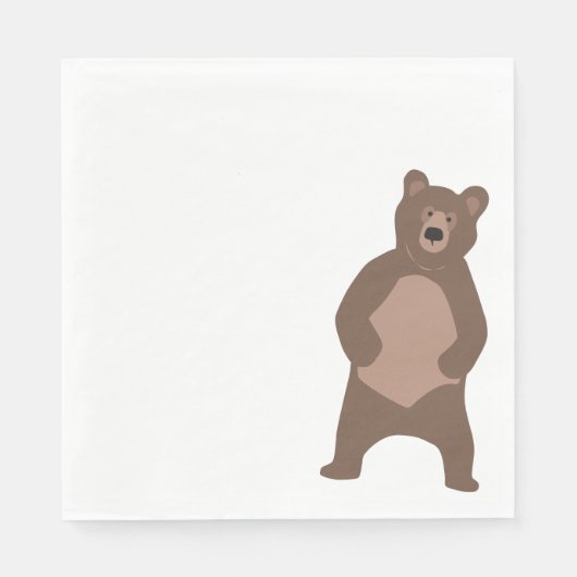 Serviette En Papier Enfant's Birthday Modern Bear Party Napkins (Devant)