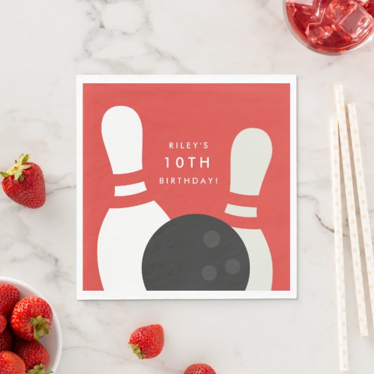 Serviette En Papier Enfants Bowling fête d'anniversaire (En situation)