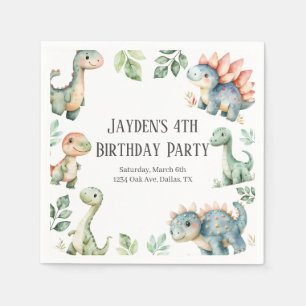 Serviette En Papier Enfants Cute Dinosaur Thème Anniversaire