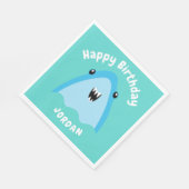 Serviette En Papier Enfants D'Anniversaire Du Requin En Mer (Coin)