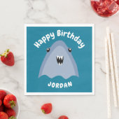 Serviette En Papier Enfants D'Anniversaire Du Requin En Mer (En situation)