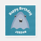 Serviette En Papier Enfants D'Anniversaire Du Requin En Mer (Devant)