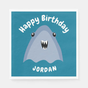 Serviette En Papier Enfants D'Anniversaire Du Requin En Mer