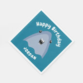 Serviette En Papier Enfants D'Anniversaire Du Requin En Mer (Coin)