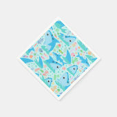 Serviette En Papier Enfants D'Anniversaire Du Requin En Mer (Coin)