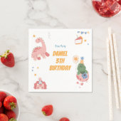 Serviette En Papier Enfants Dinosaur 3e fête d'anniversaire (En situation)