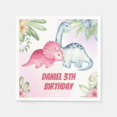 Serviette En Papier Enfants Dinosaur 3e fête d'anniversaire (Devant)