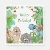 Serviette En Papier Enfants Dinosaur Anniversaire (Devant)