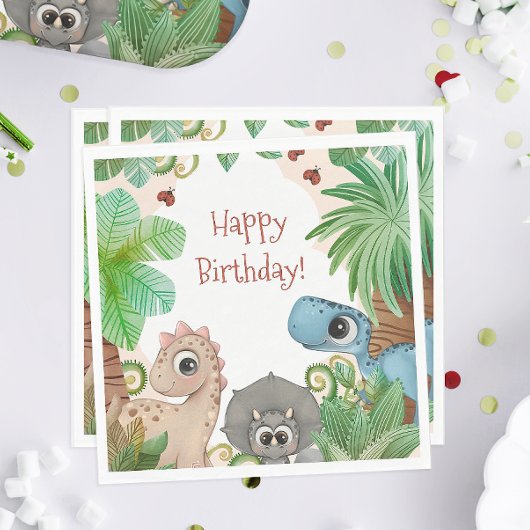 Serviette En Papier Enfants Dinosaur Anniversaire