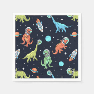 Serviette En Papier Enfants Dinosaur Astronaut Motif