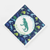 Serviette En Papier Enfants Dinosaure Personnalisé Motif de fête d'ann (Coin)