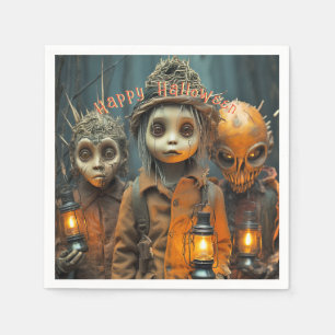 Serviette En Papier Enfants effrayants et terrifiants d'Halloween