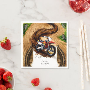 Serviette En Papier Enfants en moto rapide Anniversaire